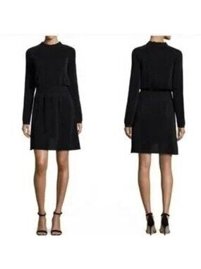 Tory Burch Isabelle Knit Metallic Wool Black Dress